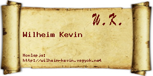 Wilheim Kevin névjegykártya